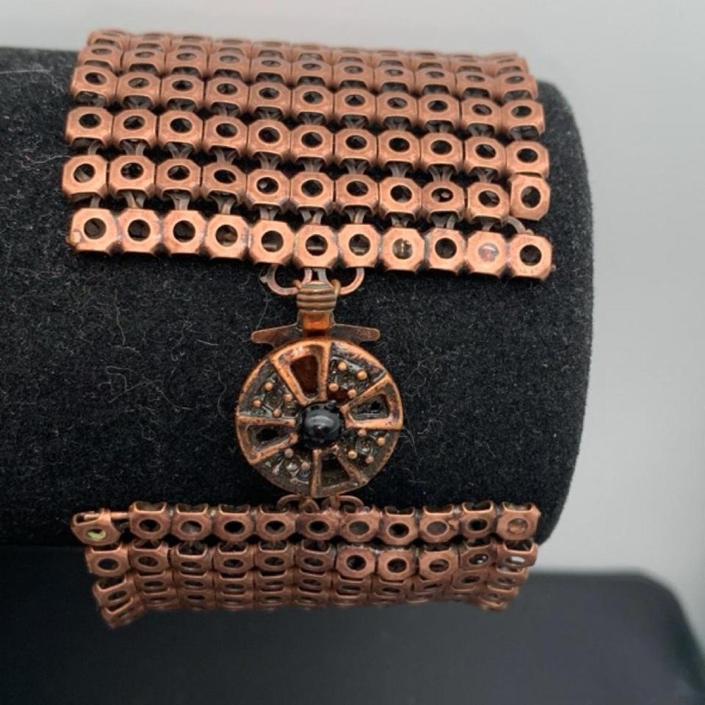 Copper Cuff chain mail bracelet